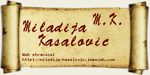 Miladija Kasalović vizit kartica